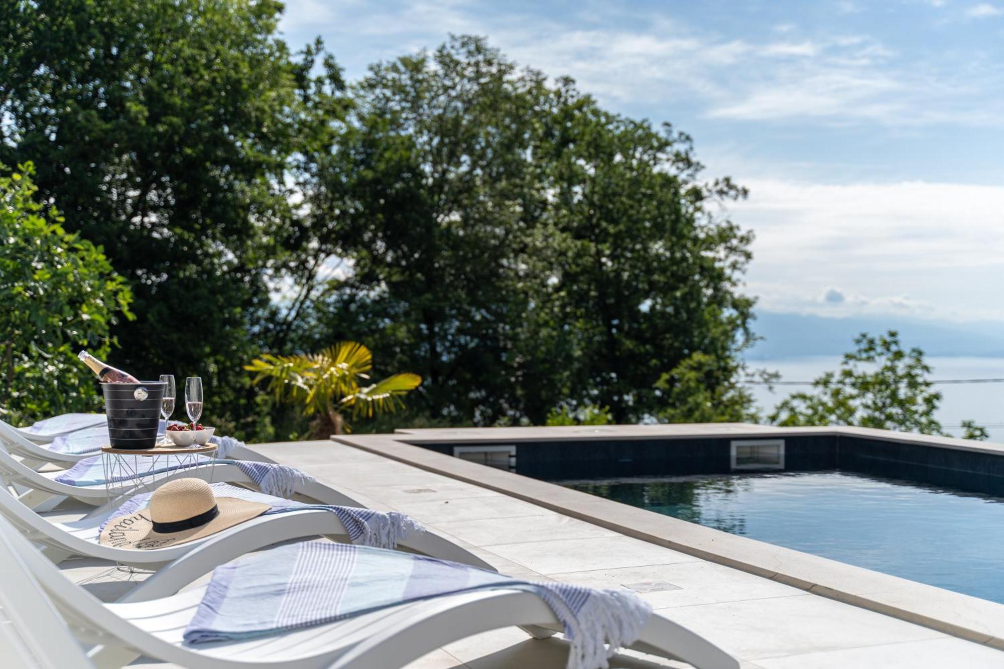 Mare&monti In Opatija, Pool, Ev Station, Sea View, Bbq Vilă *