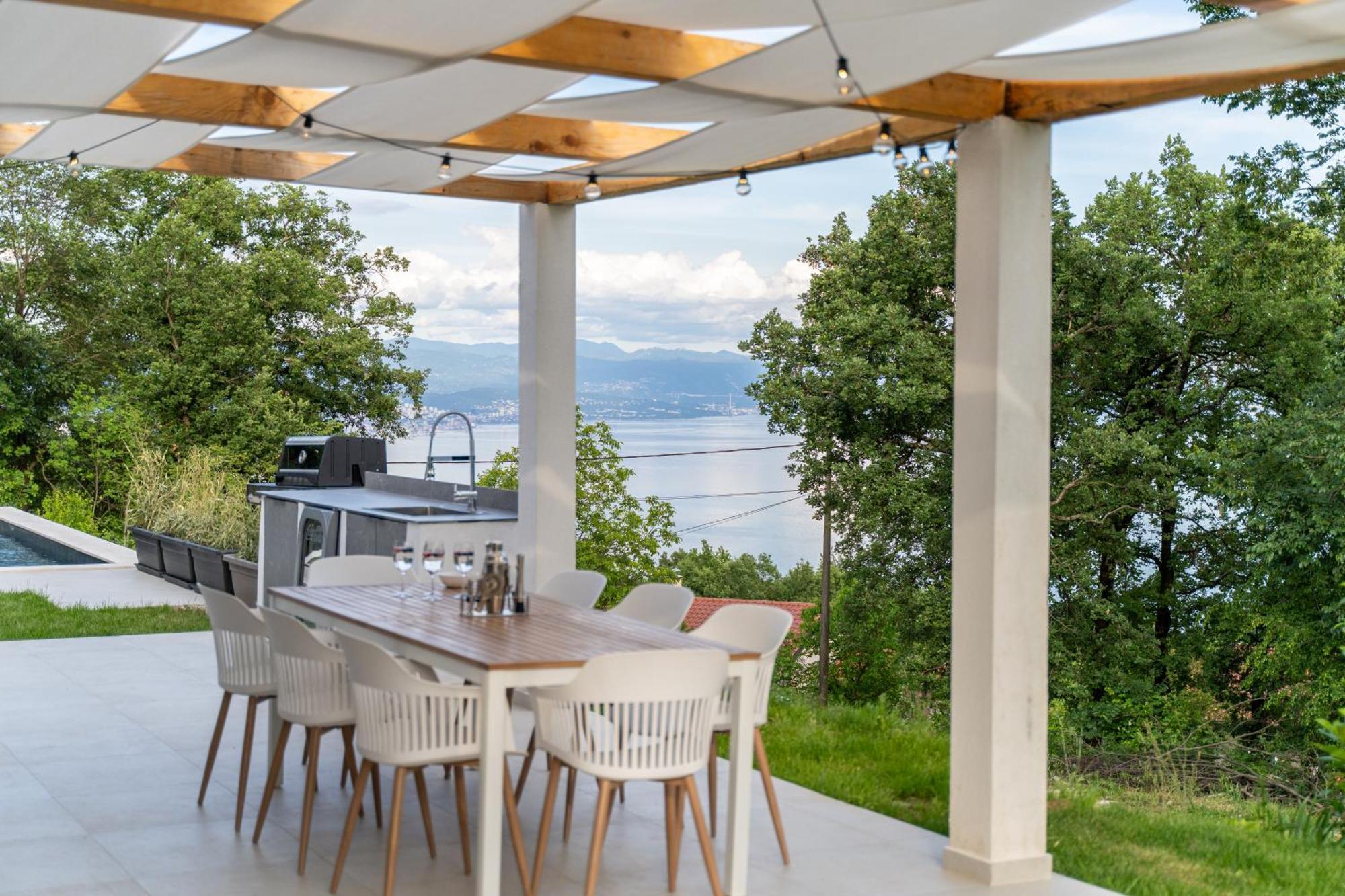 Mare&monti In Opatija, Pool, Ev Station, Sea View, Bbq Vilă *